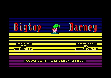 Bigtop Barney (UK) (1986) screen shot title